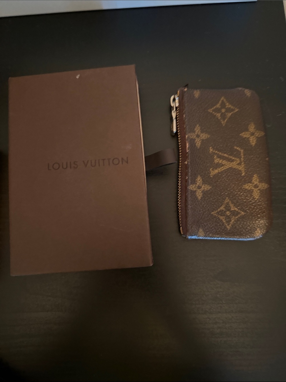 Louis Vuitton Monogram Canvas Key Pouch in Brown and Gold